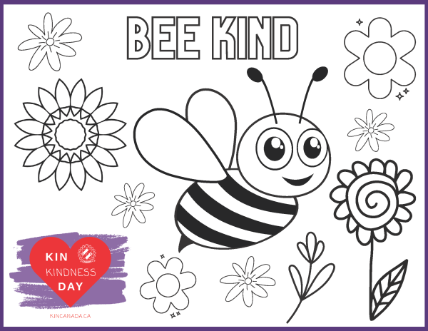 BEE Kind colouring sheet